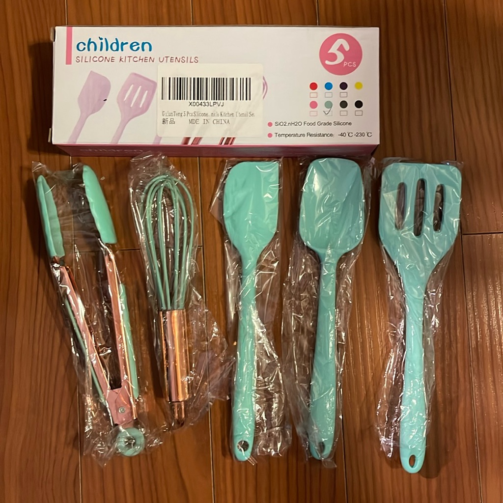 Kids Cooking Utensils Set, Gzfunteng Silicone Cooking Utensils Set